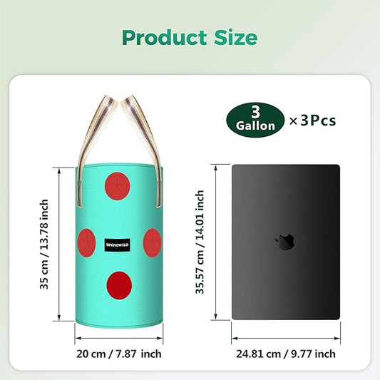 (BFCM Deal 3 Pack 3 Gallon Hanging Strawberry Planter Bags, 12 Holes PE Grow Bags with Bottom Drainage, Reusable Vertical Planters for Small Space Gardening(Green)